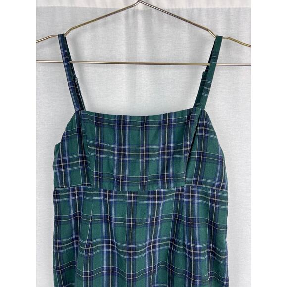 Urban Outfitters Dress Babydoll Green Plaid Mini Academia Preppy Y2K School Girl - Picture 5 of 9